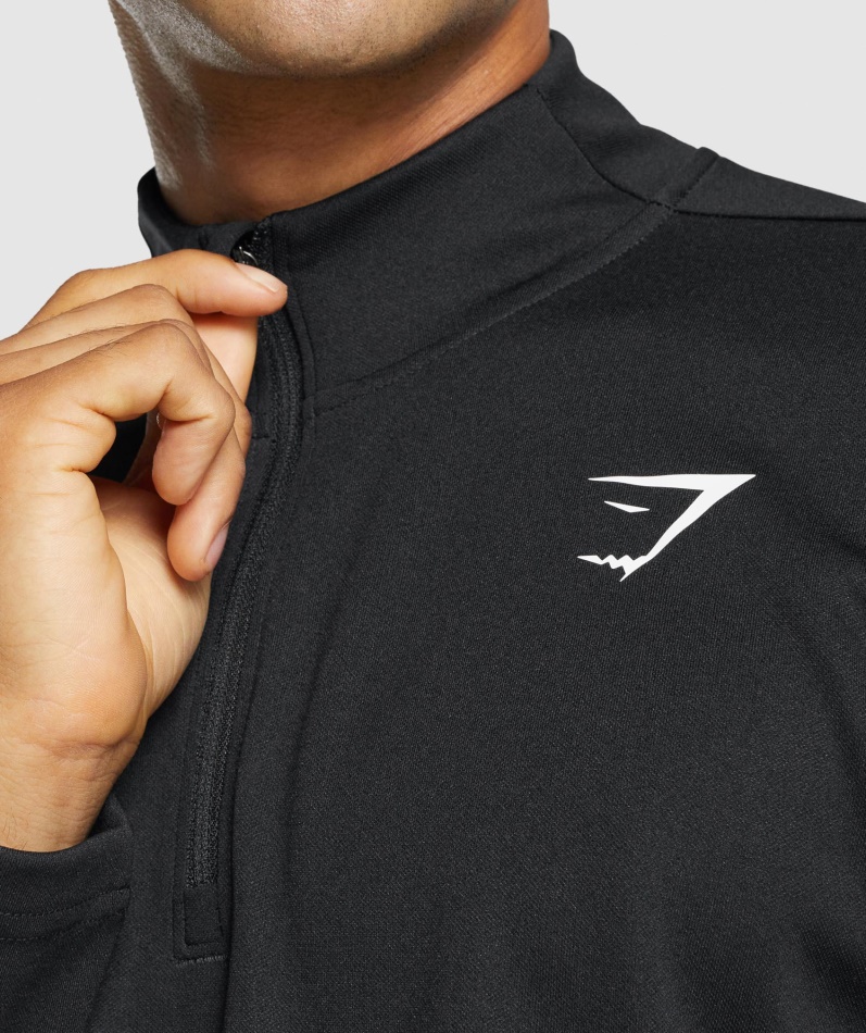Gymshark Ankomst 1/4 Genser Med Glidelås Svart