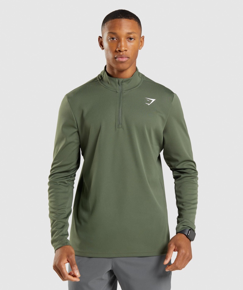 Gymshark Ankomst 1/4 Zip Pullover Kjerne Oliven