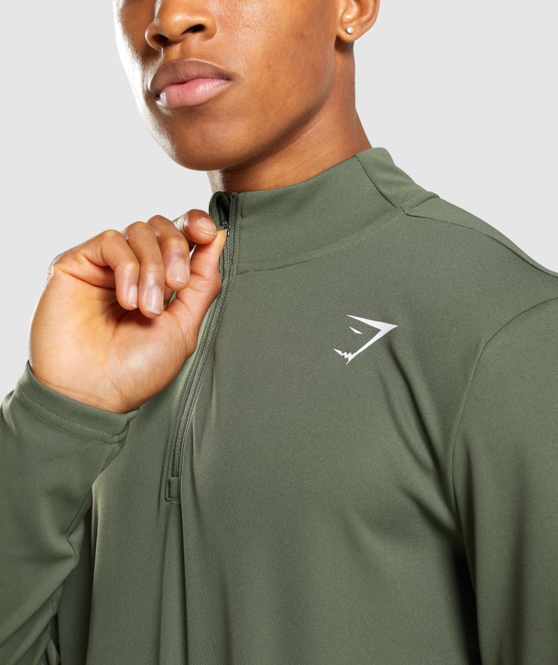 Gymshark Ankomst 1/4 Zip Pullover Kjerne Oliven
