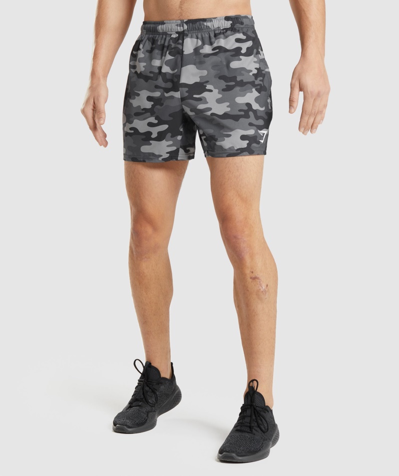 Gymshark Ankomst 5" Shorts Med Grått Trykk