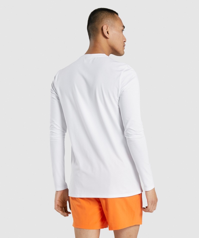 Gymshark Ankomst Grafisk Langermet T-skjorte Hvit