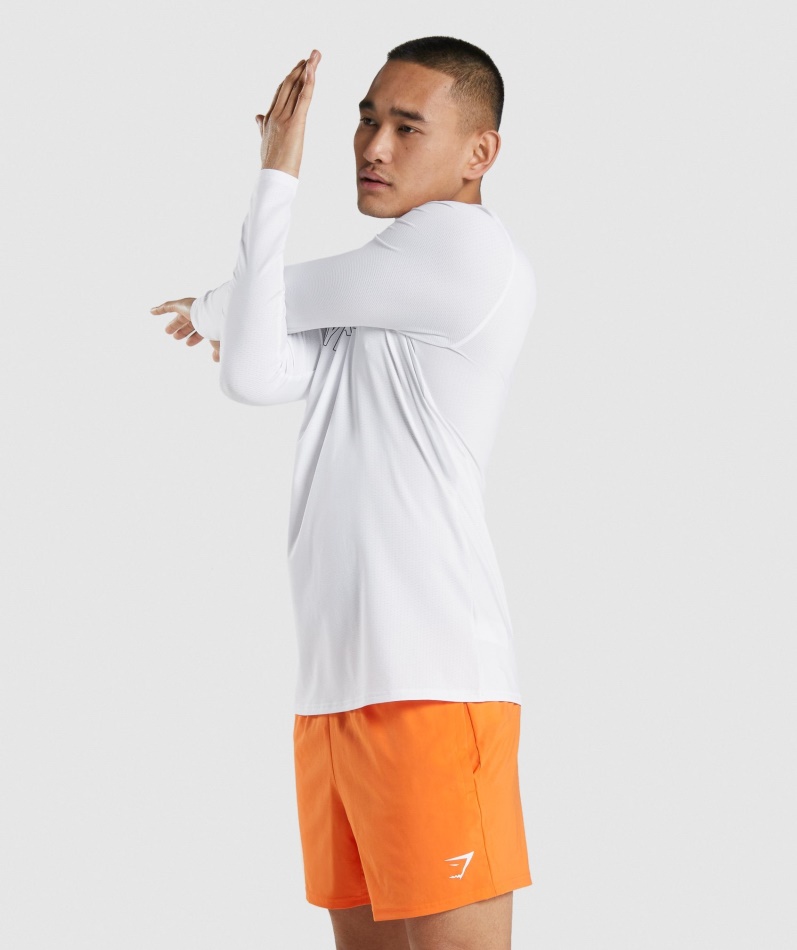 Gymshark Ankomst Grafisk Langermet T-skjorte Hvit