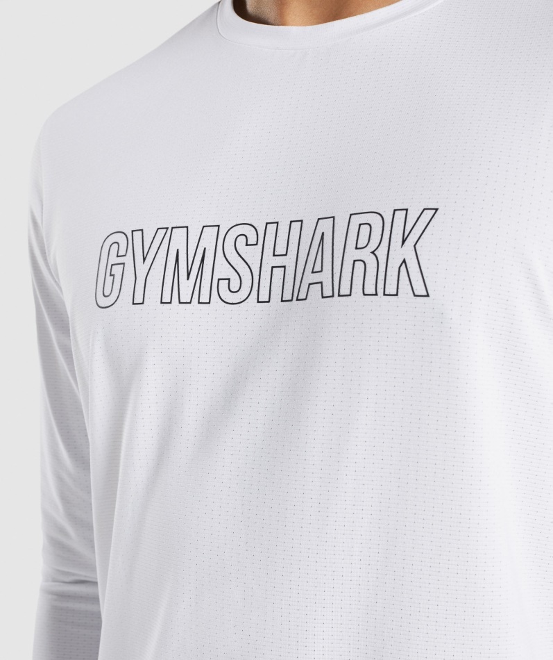 Gymshark Ankomst Grafisk Langermet T-skjorte Hvit