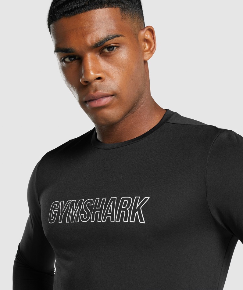 Gymshark Ankomst Langermet Grafisk T-skjorte Svart
