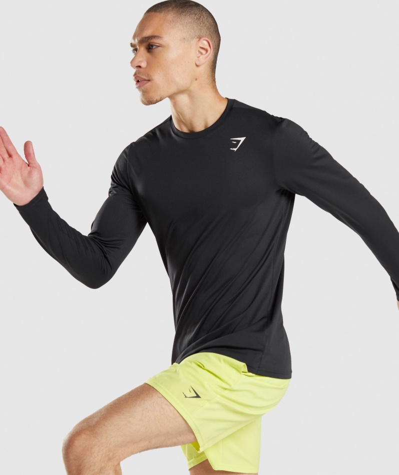Gymshark Ankomst Langermet T-skjorte Svart