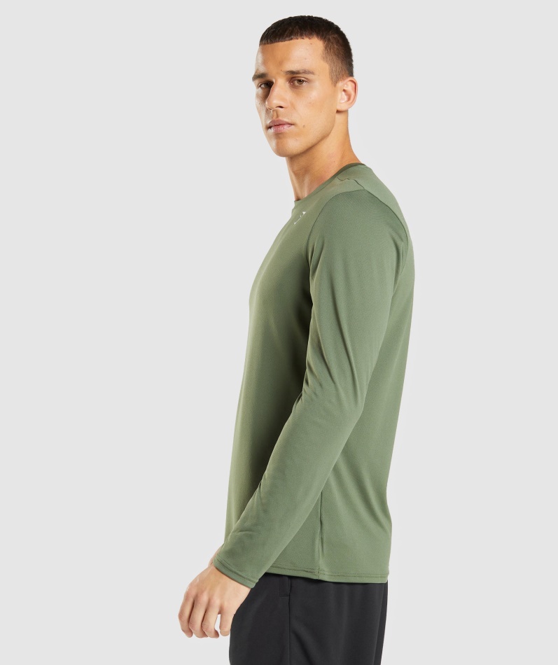 Gymshark Ankomst Langermet T-skjorte Kjerne Oliven