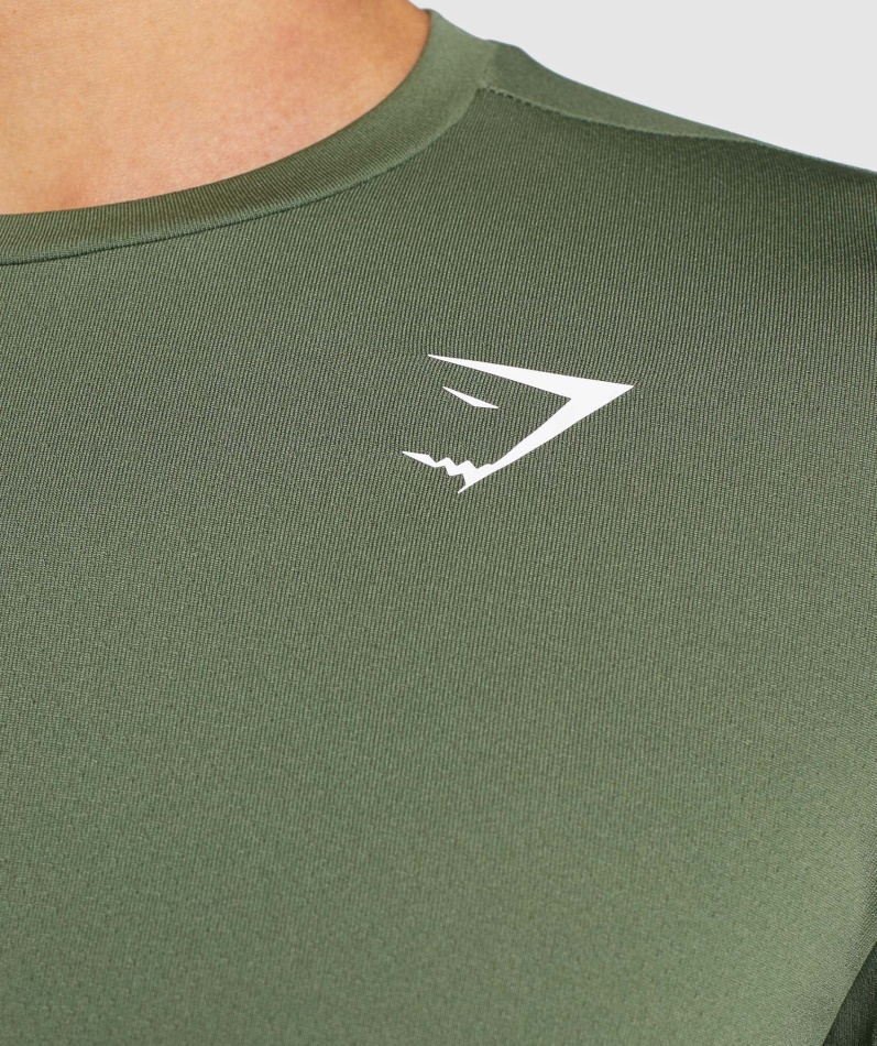 Gymshark Ankomst Langermet T-skjorte Kjerne Oliven