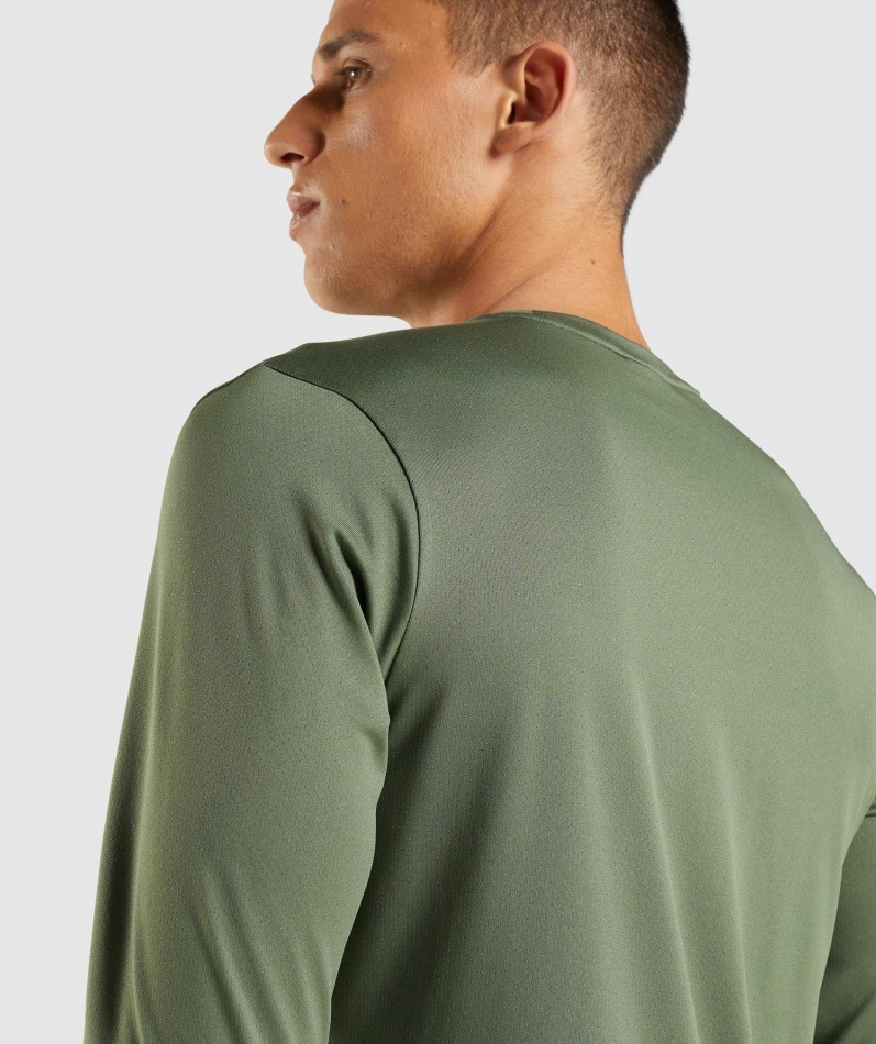 Gymshark Ankomst Langermet T-skjorte Kjerne Oliven
