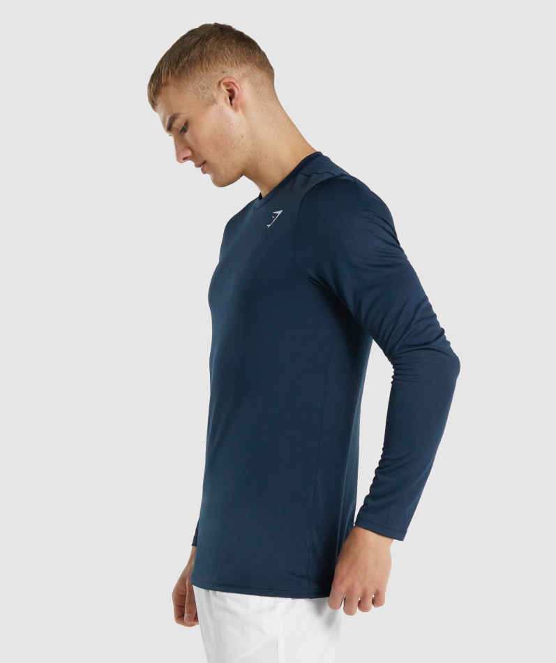 Gymshark Ankomst Langermet T-skjorte Marine