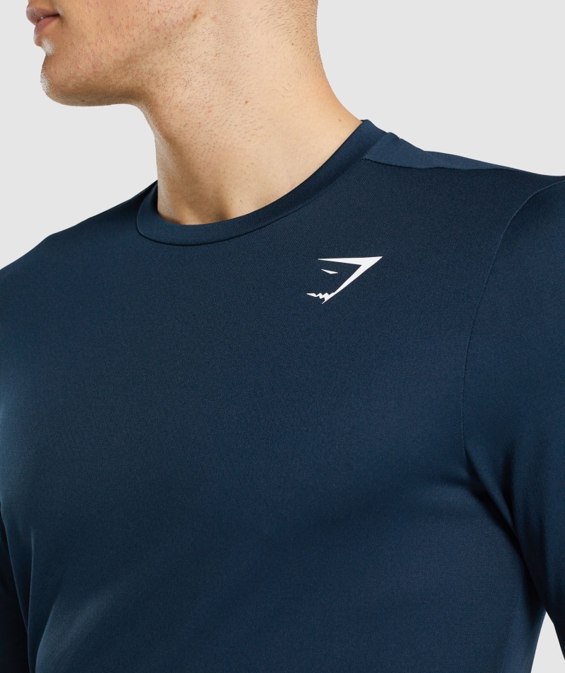 Gymshark Ankomst Langermet T-skjorte Marine