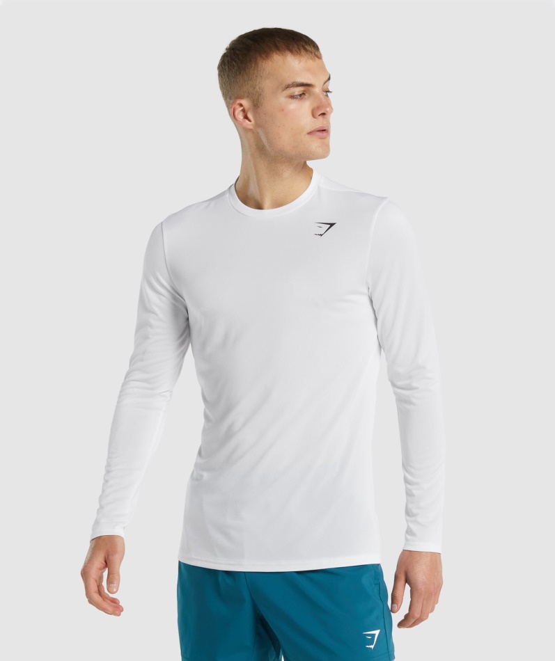 Gymshark Ankomst Langermet T-skjorte Hvit