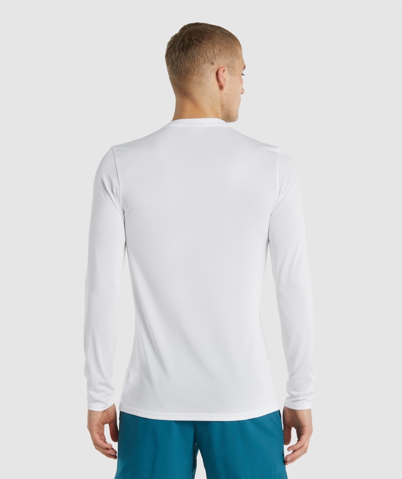 Gymshark Ankomst Langermet T-skjorte Hvit