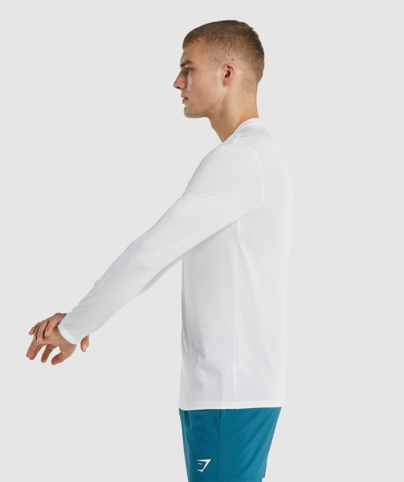 Gymshark Ankomst Langermet T-skjorte Hvit