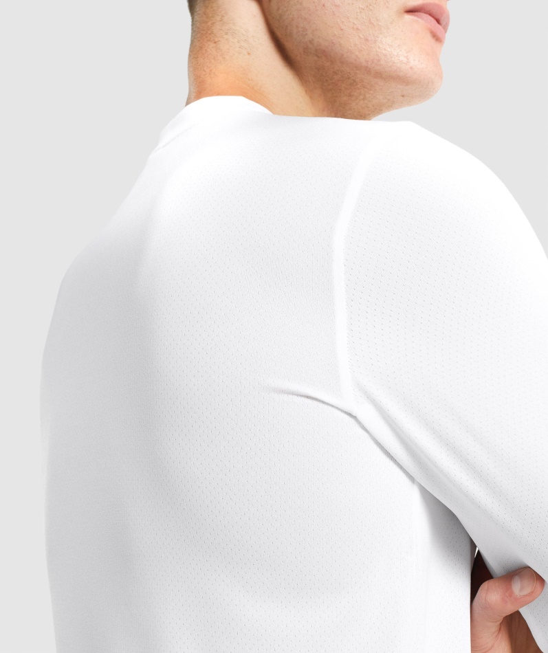 Gymshark Ankomst Langermet T-skjorte Hvit