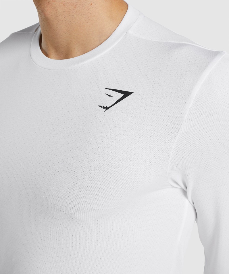 Gymshark Ankomst Langermet T-skjorte Hvit