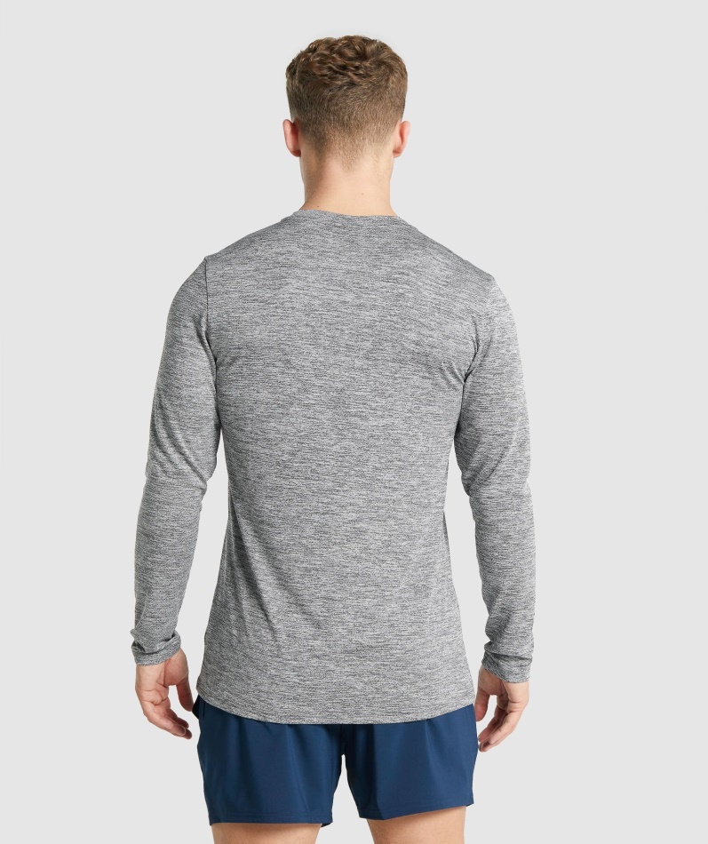 Gymshark Ankomst Mergel Langermet T-skjorte Kull Mergel