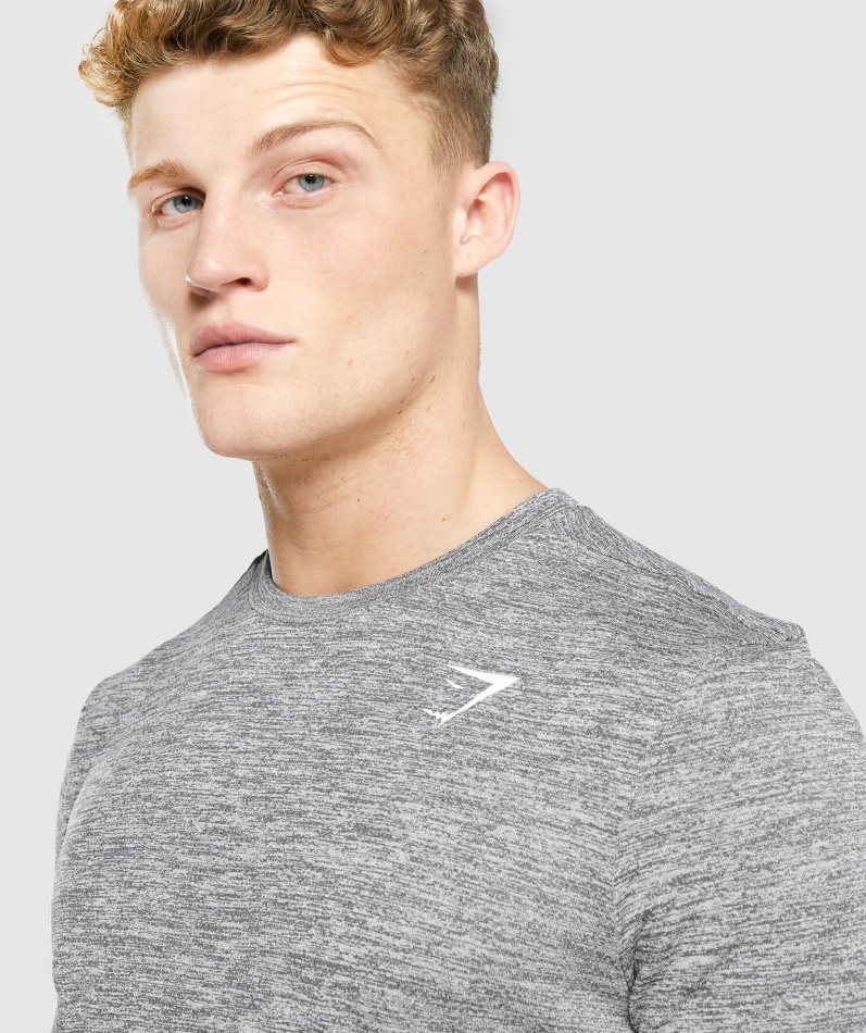 Gymshark Ankomst Mergel Langermet T-skjorte Kull Mergel