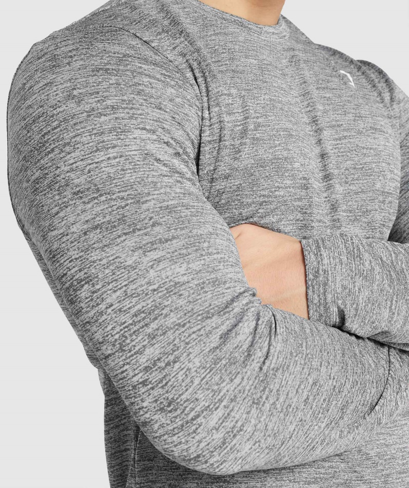 Gymshark Ankomst Mergel Langermet T-skjorte Kull Mergel