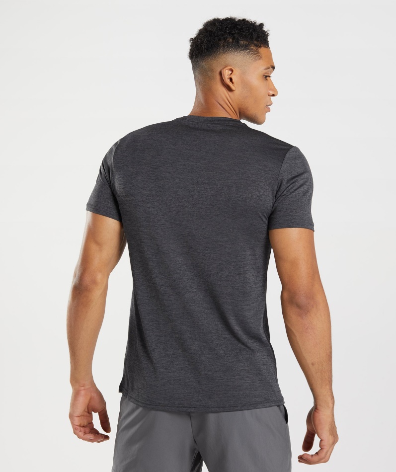 Gymshark Ankomst Mergel T-skjorte Svart-onyx Grå Mergel