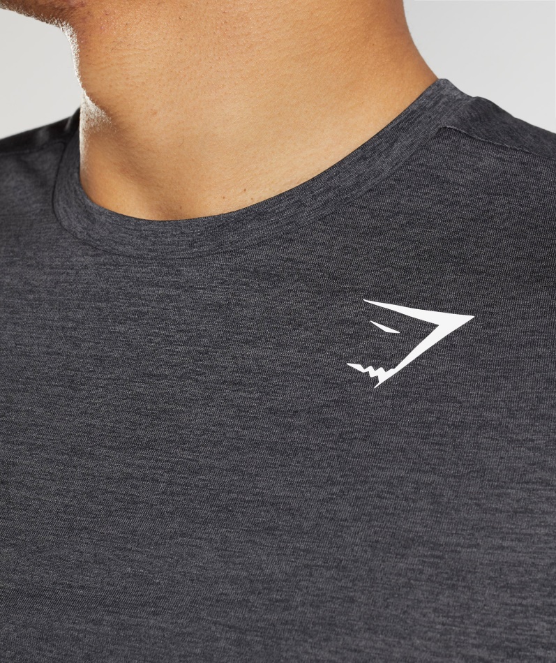 Gymshark Ankomst Mergel T-skjorte Svart-onyx Grå Mergel