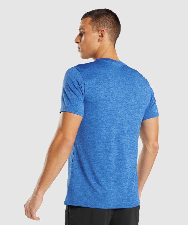 Gymshark Ankomst Mergel T-skjorte Blåspyd Blå Mergel