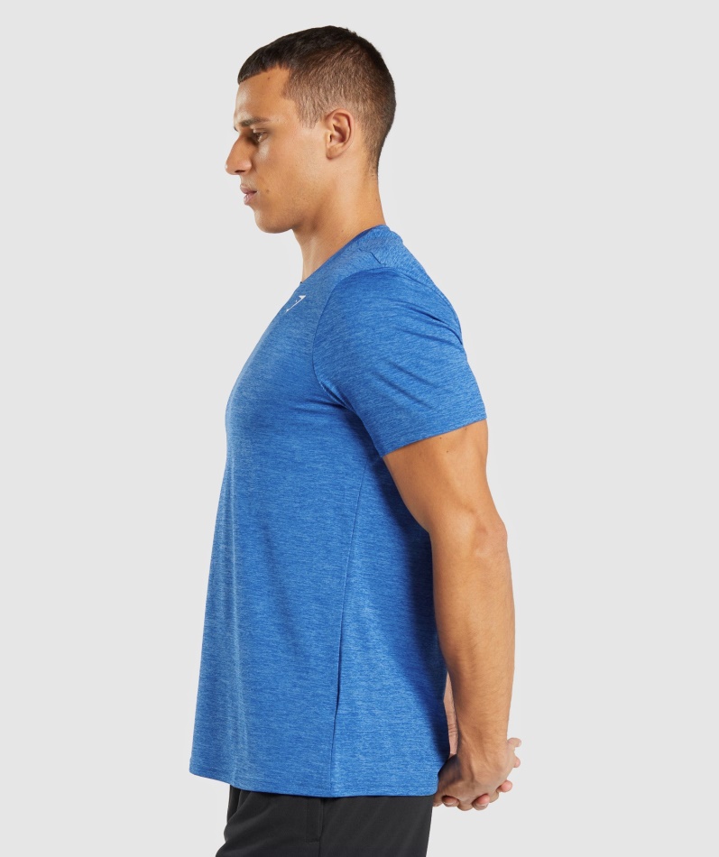 Gymshark Ankomst Mergel T-skjorte Blåspyd Blå Mergel
