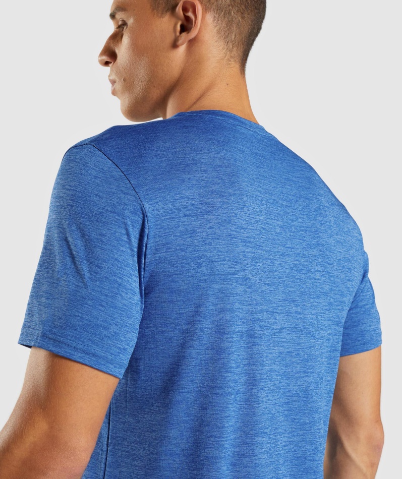 Gymshark Ankomst Mergel T-skjorte Blåspyd Blå Mergel