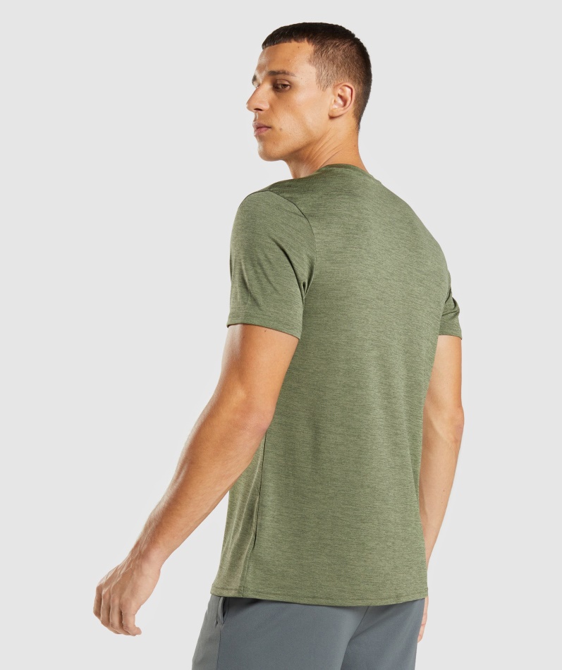 Gymshark Ankomst Mergel T-skjorte Kjerne Oliven-oliven Mergel