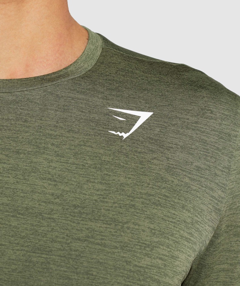 Gymshark Ankomst Mergel T-skjorte Kjerne Oliven-oliven Mergel