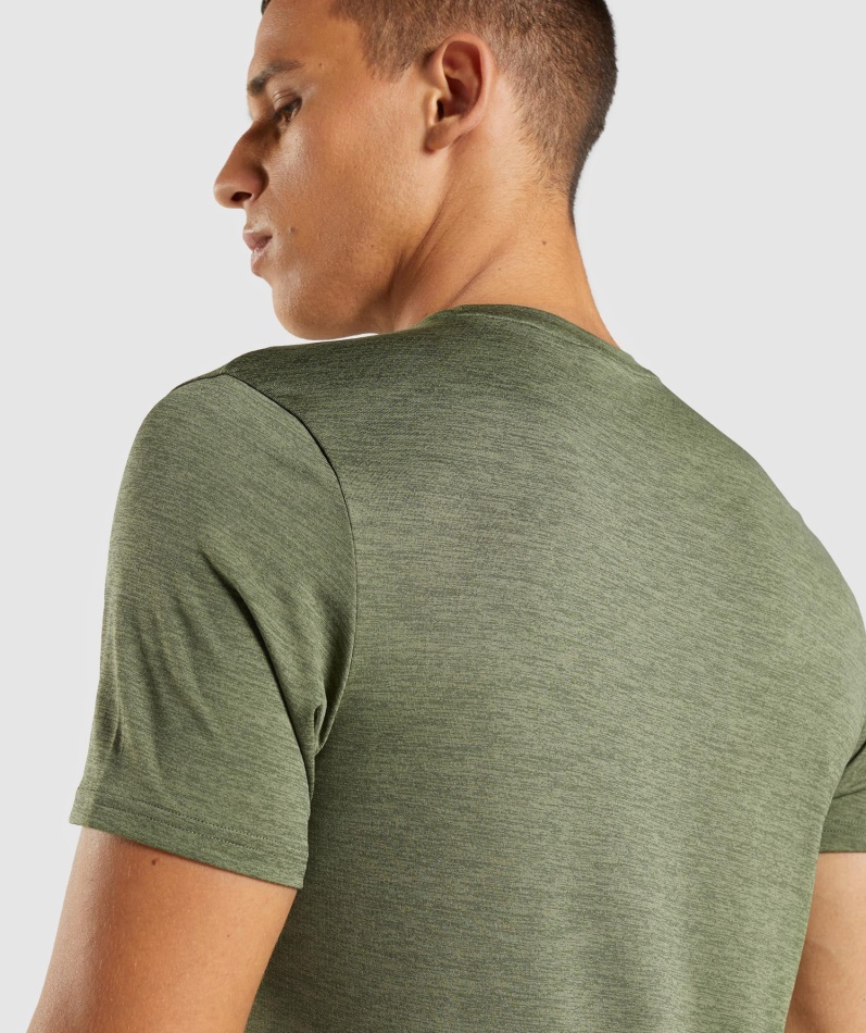 Gymshark Ankomst Mergel T-skjorte Kjerne Oliven-oliven Mergel
