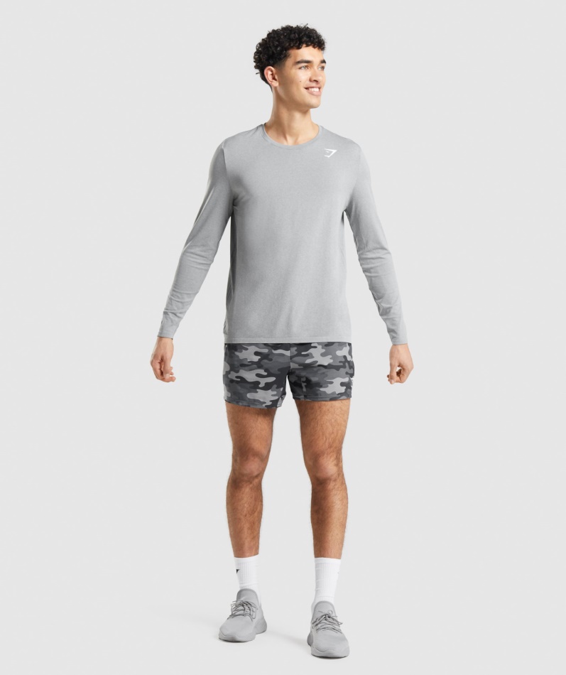 Gymshark Ankomst Sømløs Langermet T-skjorte Grå