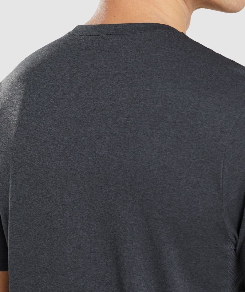 Gymshark Ankomst Sømløs T-skjorte Svart Mergel