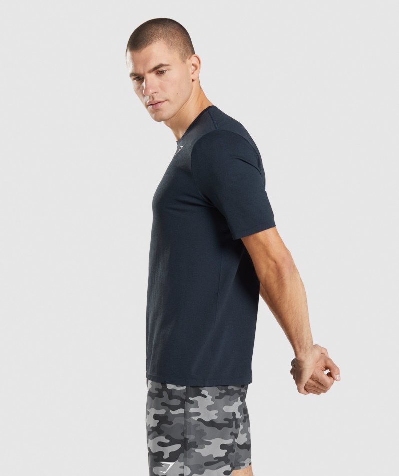 Gymshark Ankomst Sømløs T-skjorte Marine