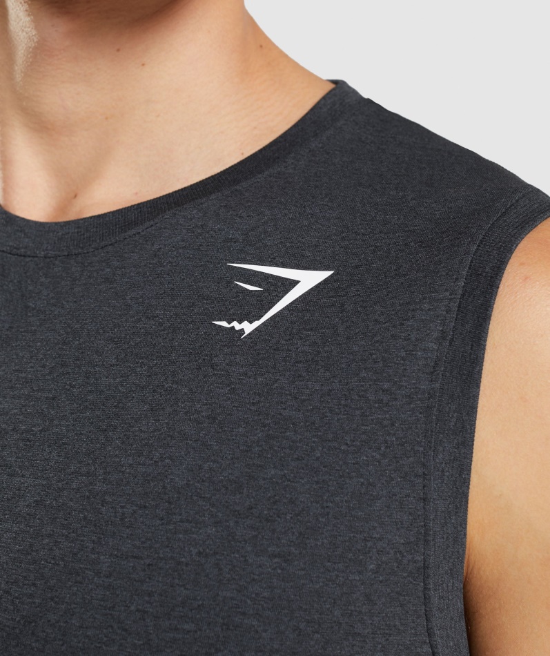 Gymshark Ankomst Sømløs Tank Svart Mergel