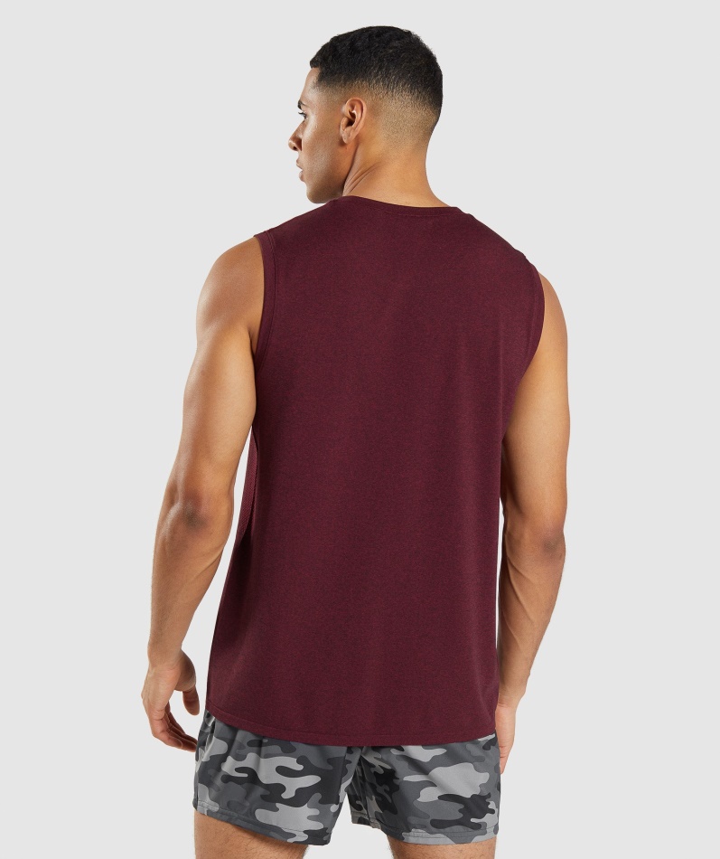 Gymshark Ankomst Sømløs Tank Burgunder Rød Mergel