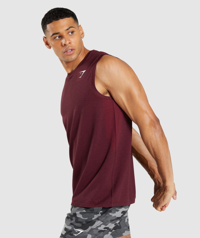 Gymshark Ankomst Sømløs Tank Burgunder Rød Mergel