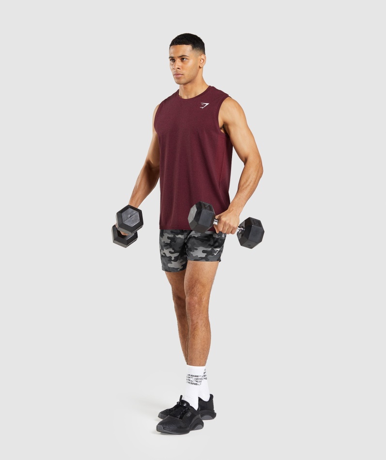 Gymshark Ankomst Sømløs Tank Burgunder Rød Mergel