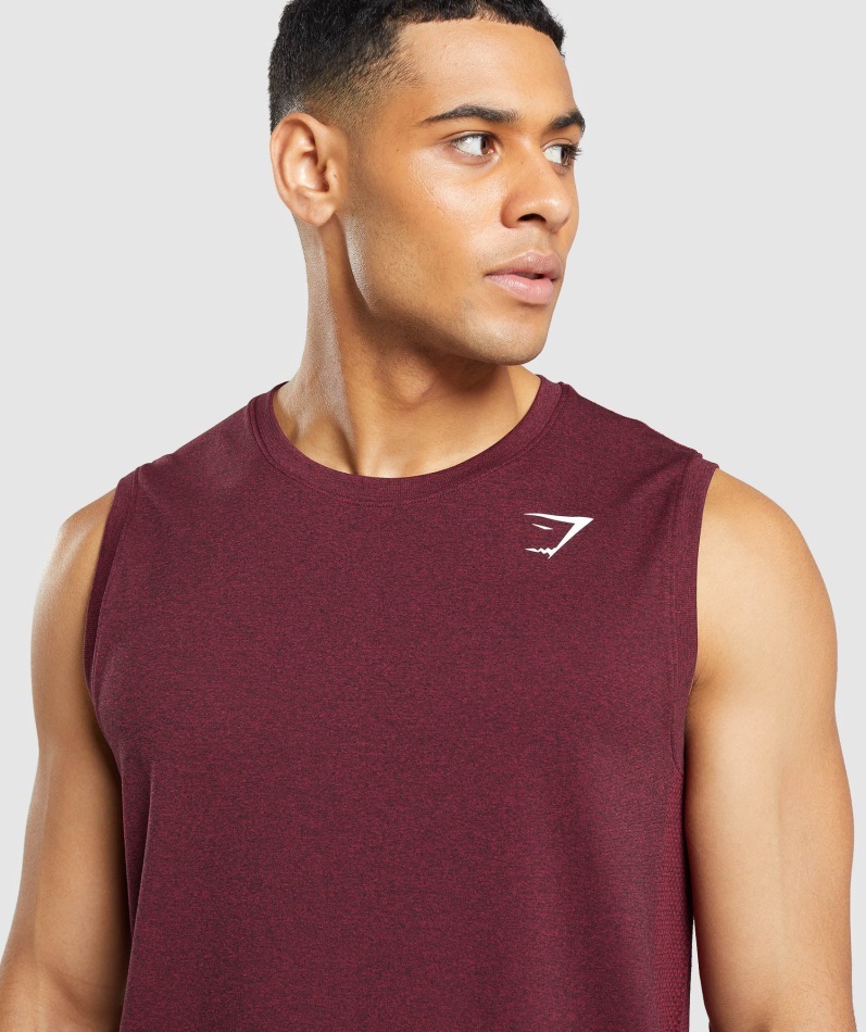 Gymshark Ankomst Sømløs Tank Burgunder Rød Mergel