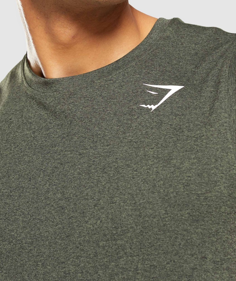 Gymshark Ankomst Sømløs Tankkjerne Oliven Marl