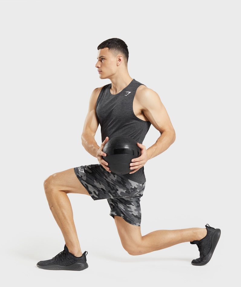 Gymshark Ankomst Shorts Grå Print