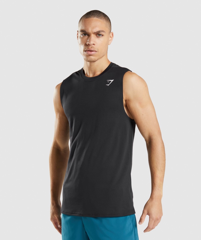 Gymshark Ankomst Ermeløs T-skjorte Svart