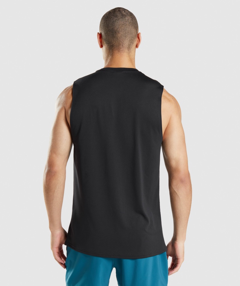 Gymshark Ankomst Ermeløs T-skjorte Svart