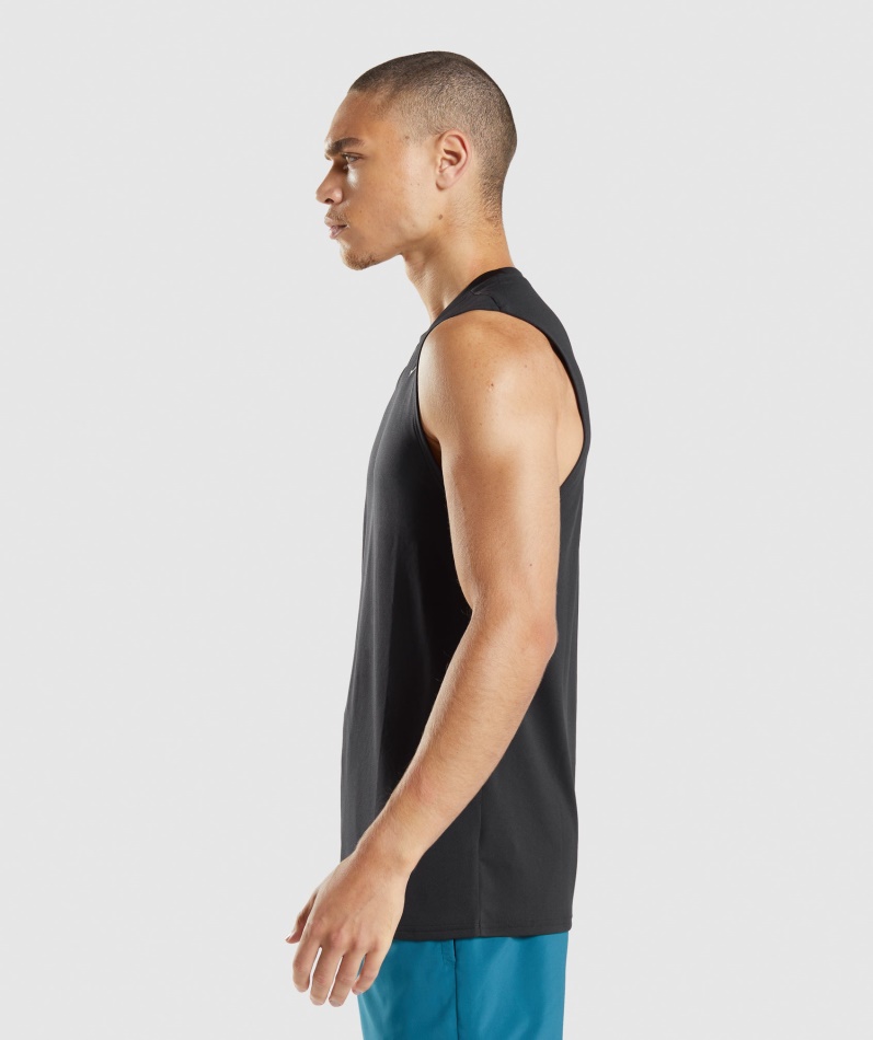 Gymshark Ankomst Ermeløs T-skjorte Svart