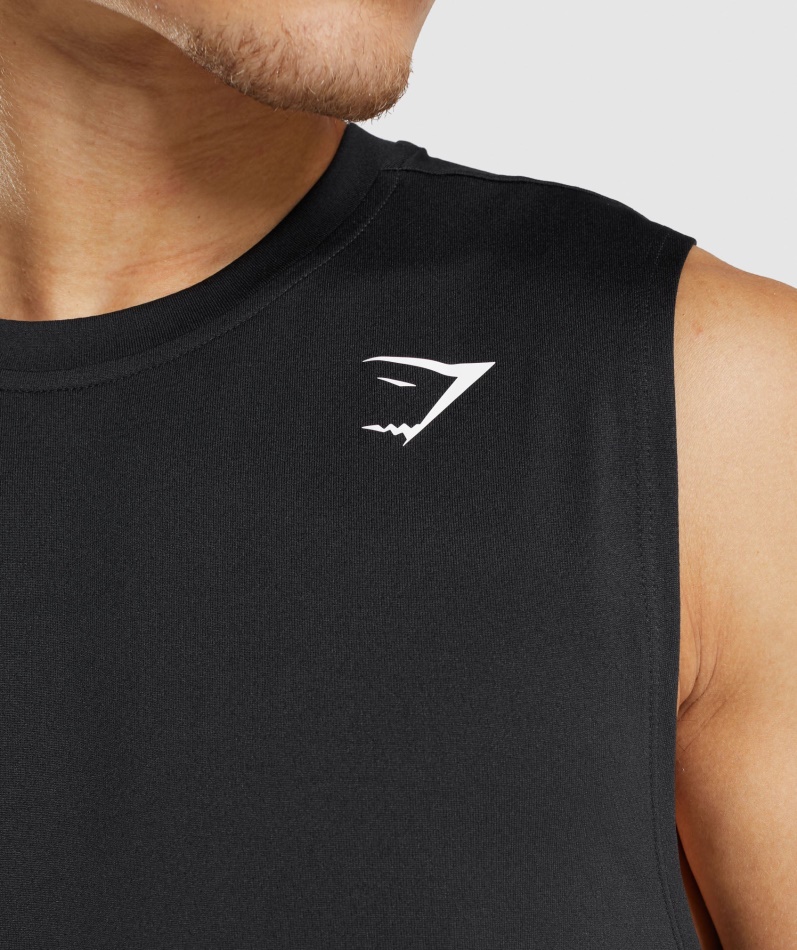Gymshark Ankomst Ermeløs T-skjorte Svart