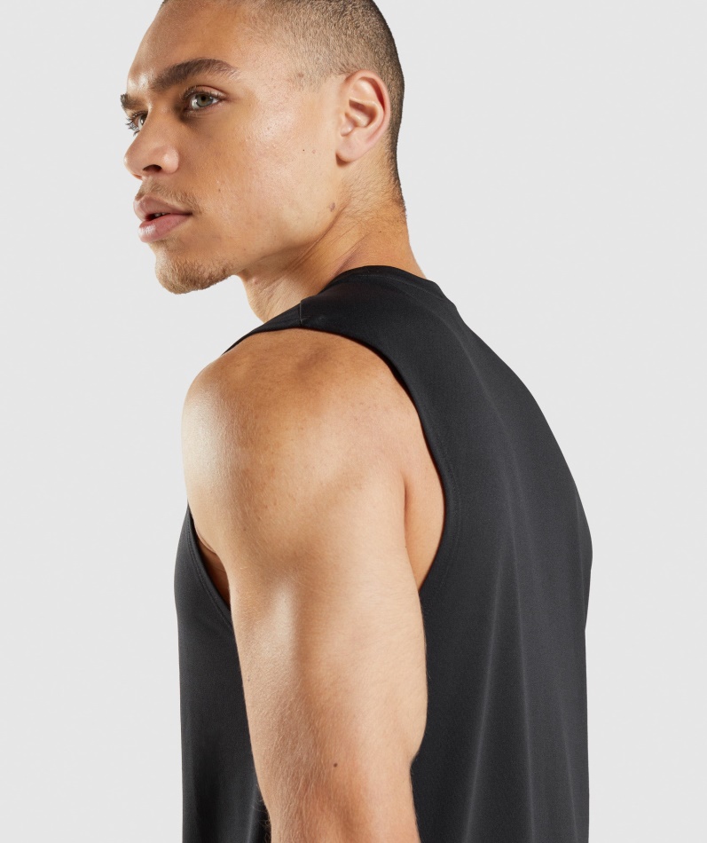Gymshark Ankomst Ermeløs T-skjorte Svart