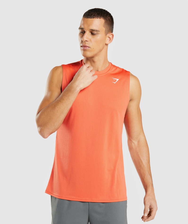 Gymshark Ankomst Ermeløs T-skjorte Papaya Oransje