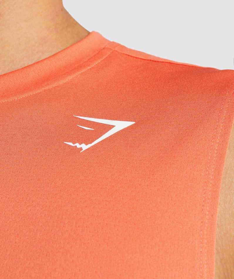 Gymshark Ankomst Ermeløs T-skjorte Papaya Oransje