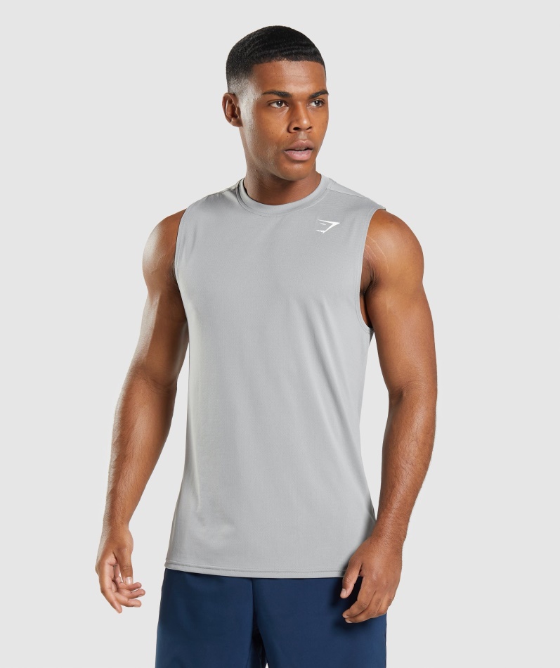 Gymshark Ankomst Ermeløs T-skjorte Smokey Grå