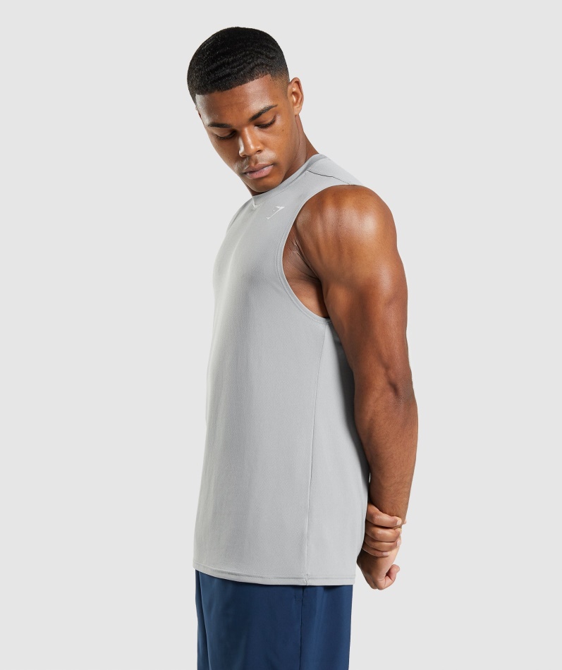 Gymshark Ankomst Ermeløs T-skjorte Smokey Grå