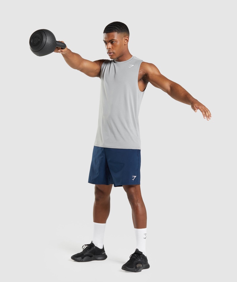 Gymshark Ankomst Ermeløs T-skjorte Smokey Grå
